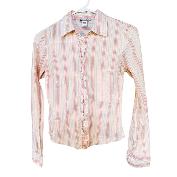 Vintage Abercrombie & Fitch Striped Button Down Top Shirt Size XS - Picture 1 of 4